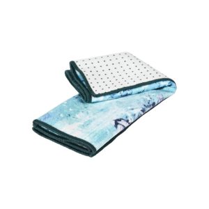 Manduka Yogitoes Skidless Yoga Handdoek Klein – Flora - Blauw - 60 x