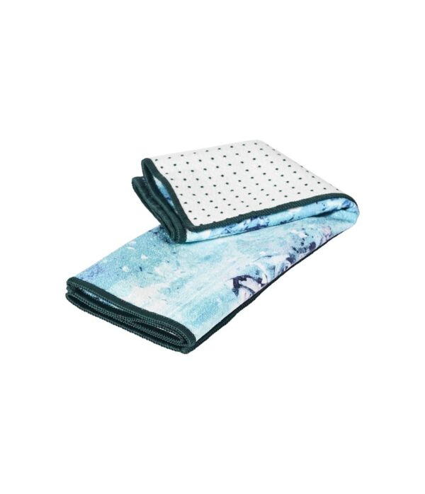 Manduka Yogitoes Skidless Yoga Handdoek Klein – Flora - Blauw - 60 x