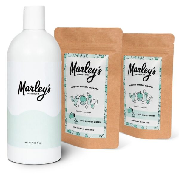 Marley&apos;s Shampoo-pakket - 2x Mandarijn & Lavandin  + herbruikbare fles