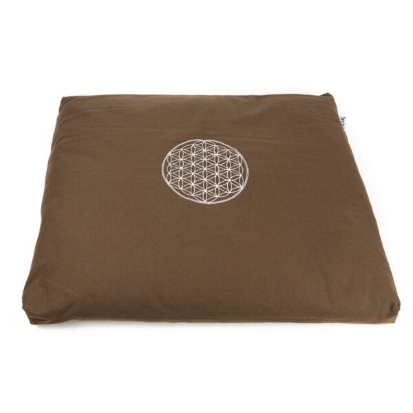 Meditatiemat Zabuton Bruin Katoen - Flower of Life - 68 x 56 x 6 cm -