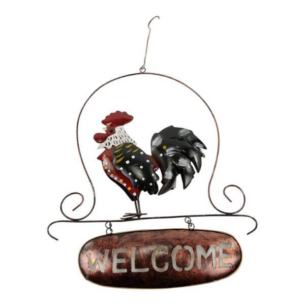 Metalen Bord "Welcome" Haan (48 x 31 x 5 cm)