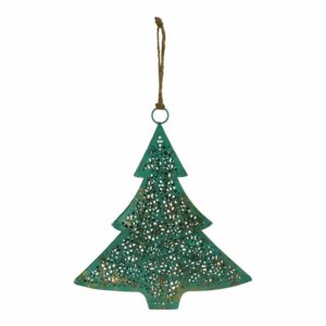 Metalen Decoratie Kerstboom (Turquoise)