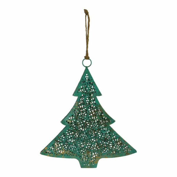 Metalen Decoratie Kerstboom (Turquoise)