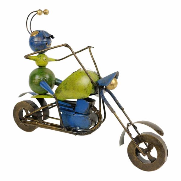 Metalen Mier op Motor (Blauw-Groen)