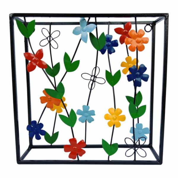 Metalen Wanddecoratie Bloemen Multicolor (30 x 9 x 30 cm)