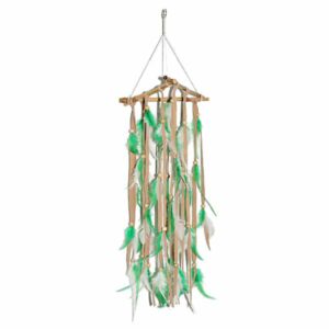 Mobile Hanging Bamboo Triangle (Wit/Groen)