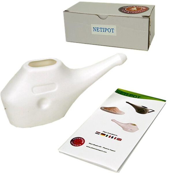 Neti Pot plastic + 25 gram zout (17.5 x 7 cm 150 ml)