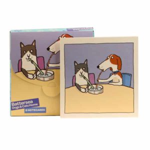 Notecards Woodmansterne Kat en Hond Drinken (Set van 8)