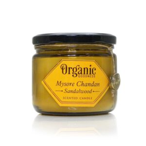 Organic Goodness Geurkaars in Glas Chandan Sandelhout - Soja Was (200