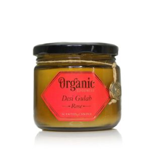 Organic Goodness Geurkaars in Glas Desi Gulab Roos - Soja Was (200