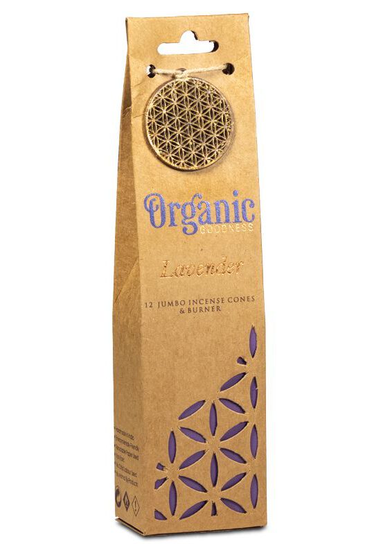 Organic Goodness Lavendel Wierookkegels + Houder (12 pakjes van 72