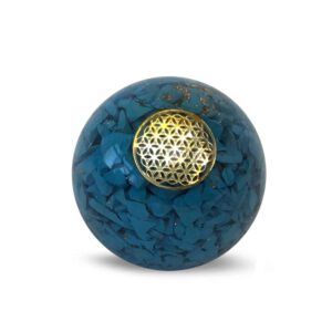 Orgoniet Bol Turquoise met Flower of Life