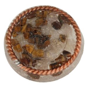 Orgonite Beschermschijf met Tijgeroog en Merkabah