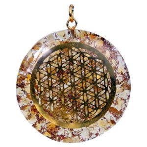 Orgonite Hanger Flower of Life Rond Citrien