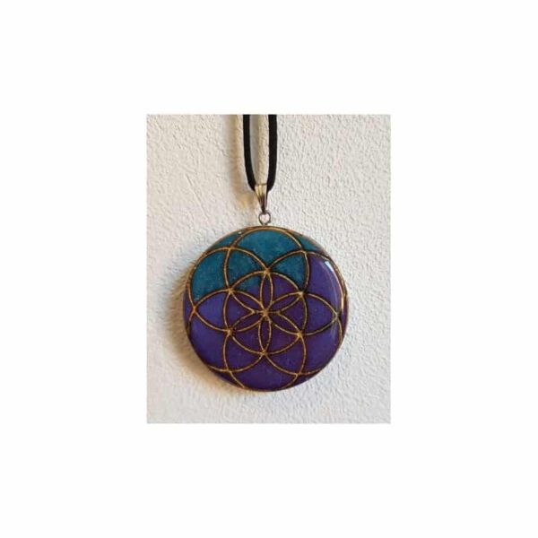 Orgonite Hanger Levensbloem Rond Blauw