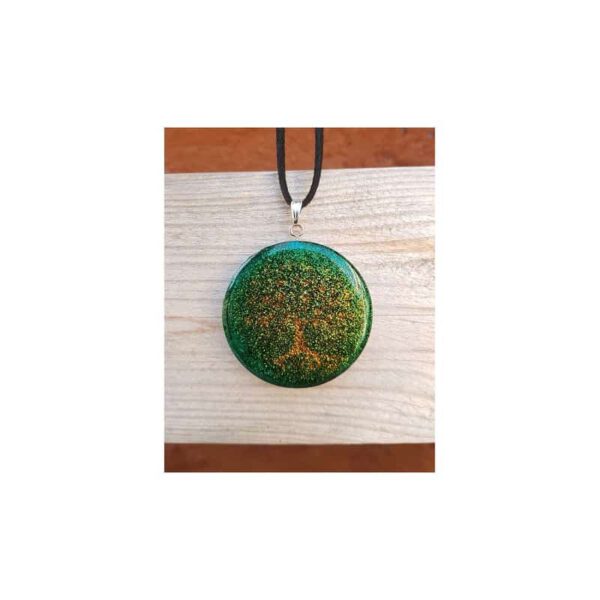 Orgonite Hanger Tree of Life Groen/ Goudkleurig