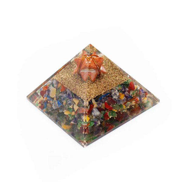 Orgonite Piramide Chakra/  Jaspis - Jaspis Merkaba - (70 mm)