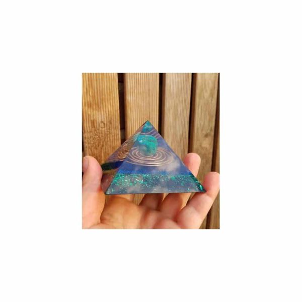 Orgonite Piramide Chryokolla - Cheops - (60 mm)