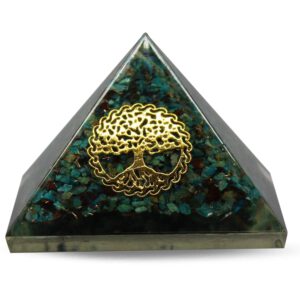 Orgonite Piramide Chrysokolla - Tree of Life -  (40 mm)