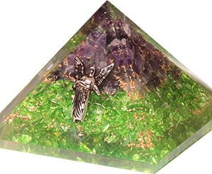 Orgonite Piramide Peridoot/ Amethist - Engel - (70 mm)