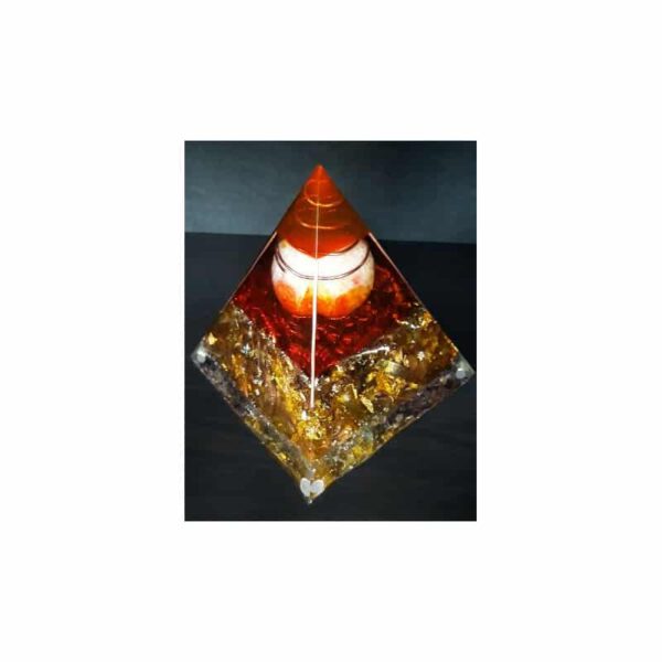 Orgonite Piramide Rood/Goud