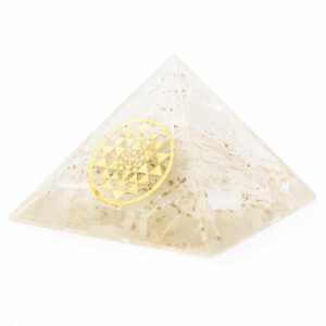 Orgonite Piramide Seleniet - Sri Yantra - (70 mm)