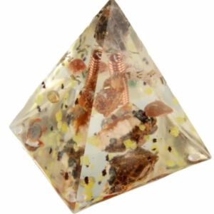 Orgonite Piramide Tibetaanse Kwarts/ Vanadeniet/ Bariet (130 mm)