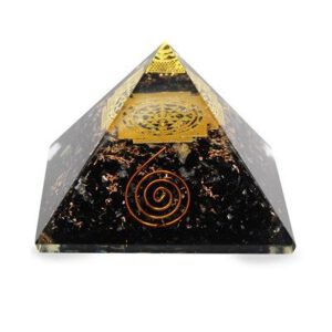 Orgonite Piramide Toermalijn - Sri Yantra - (70 mm)