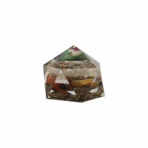 Orgonite Robijn in Fuchsiet/ Bergkristal/ Tijgeroog (80 mm)