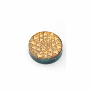 Orgonite Schijf Sri Yantra Goudkleurig