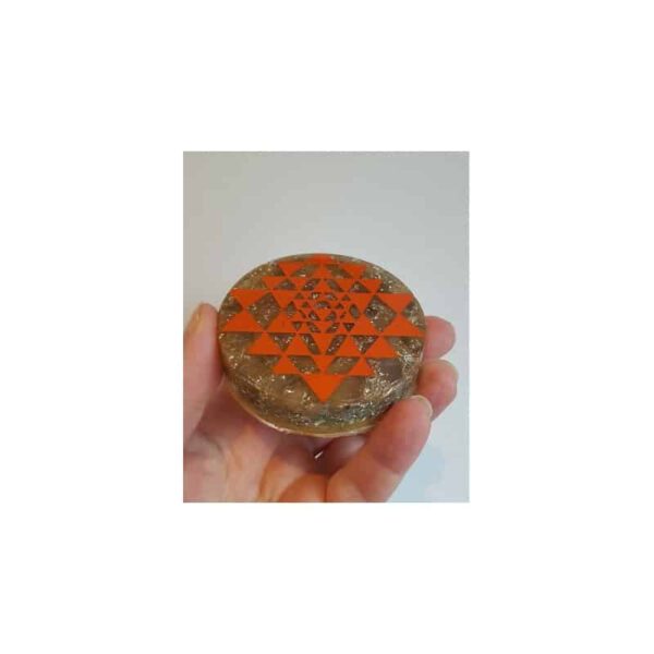 Orgonite Schijf Sri Yantra Oranje