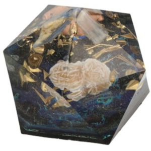 Orgonite Veelkant  Kyaniet/ Seleniet/ Woestijnroos (80 mm)