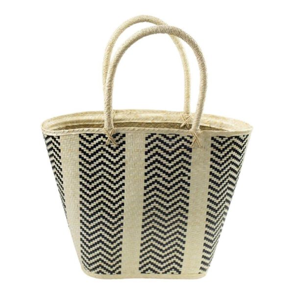 Palmblad Tas Zwart Visgraat (45 x 35 cm)