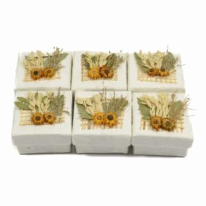 Papieren Doosjes met Droogbloemen (Set van 6)