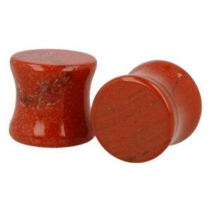 Plug Oorpiercing Jaspis Rood - 12 mm (Set van 2)