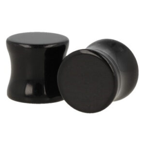 Plug Oorpiercing Obsidiaan Zwart - 12 mm (Set van 2)