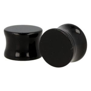 Plug Oorpiercing Obsidiaan Zwart - 16 mm (Set van 2)