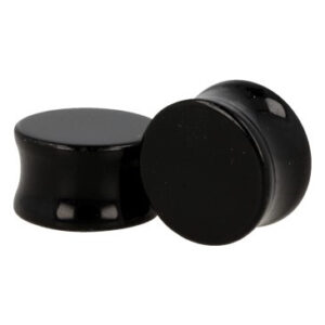 Plug Oorpiercing Obsidiaan Zwart - 20 mm (Set van 2)