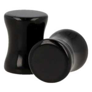 Plug Oorpiercing Obsidiaan Zwart - 8 mm (Set van 2)