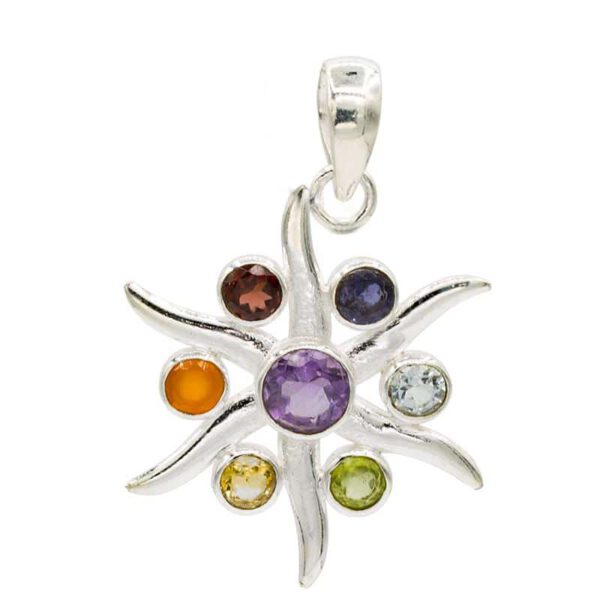 Radiation Hanger Stralende Ster 7 Chakra Zilver