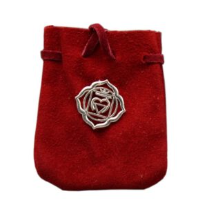 Rood Suède Tasje met Chakra Symbool