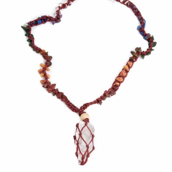 Ruwe Edelsteen Hanger Bergkristal met Chakra Ketting