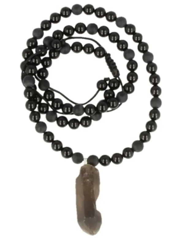 Ruwe Edelsteen Hanger Rookkwarts Kralenketting Obsidiaan