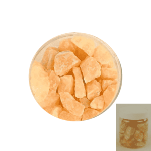 Ruwe Oranje Calciet Edelsteen Minichips in Pot (ca. 600 gram)