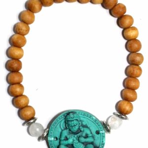 Sandalwood Elastische Armband Turquoise Hanuman