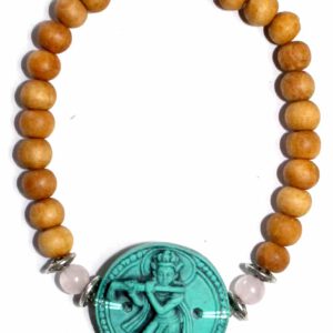 Sandalwood Elastische Armband Turquoise Krishna