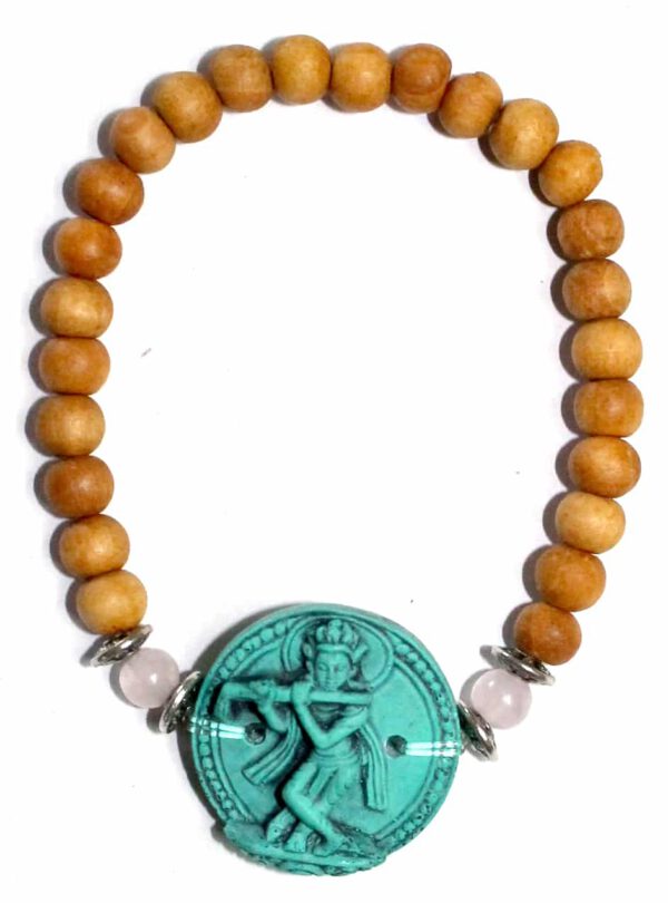 Sandalwood Elastische Armband Turquoise Krishna