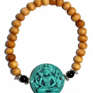 Sandalwood Elastische Armband Turquoise Shiva