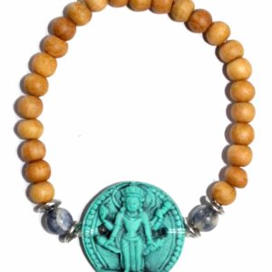 Sandalwood Elastische Armband Turquoise Vishnu