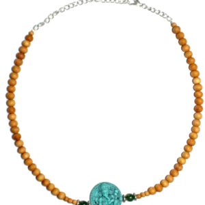 Sandalwood Verstelbare Ketting - Turquoise Ganesh